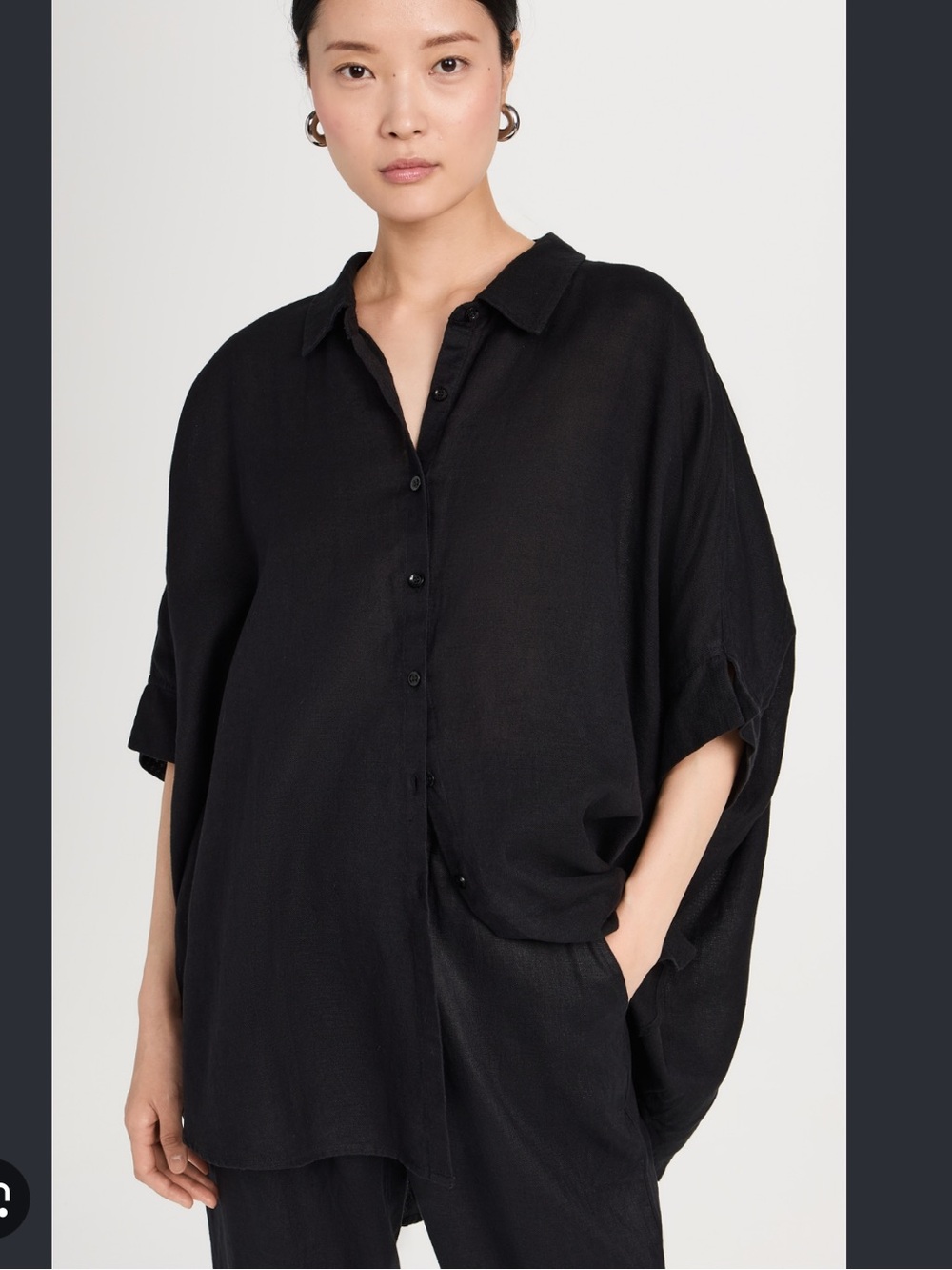 Posse Black Relaxed Oversized Button-Down Shirt